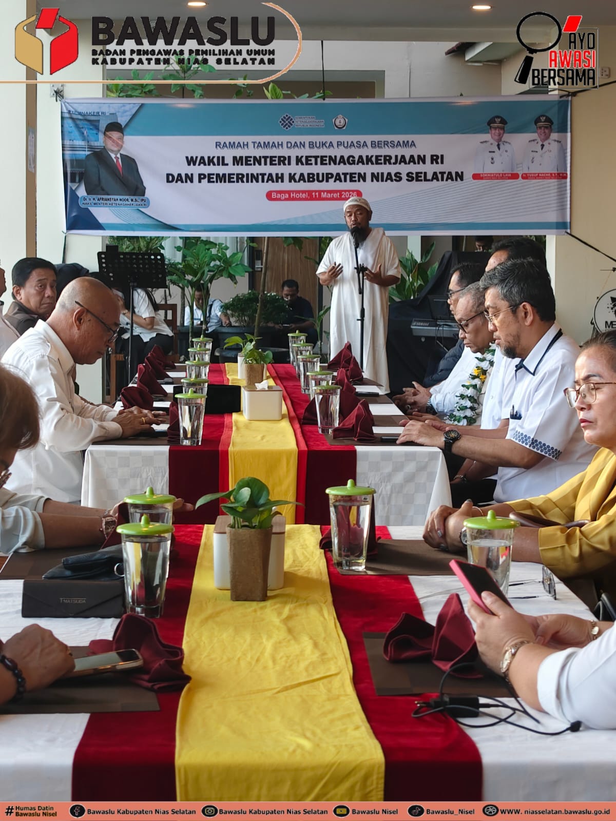 Foto: Kegiatan Ramah Tamah dan Buka Puasa Bersama Wakil Menteri Ketenagakerjaan Republik Indonesia, Dr. Ir. H. Afriansyah Noor, S.T., M.Si., IPU, di Baga Hotel, (11/03/2026).