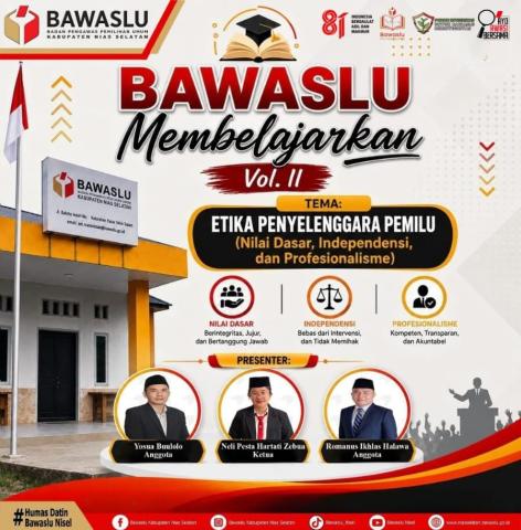 Foto : Flyer Kegiatan Pelaksanaan Bawaslu Membelajarkan Volume 2